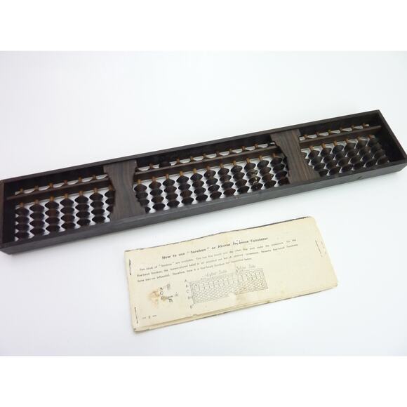 Vintage Japanese Abacus Black Original Manuel Calculator Soroban - Picture 5 of 7